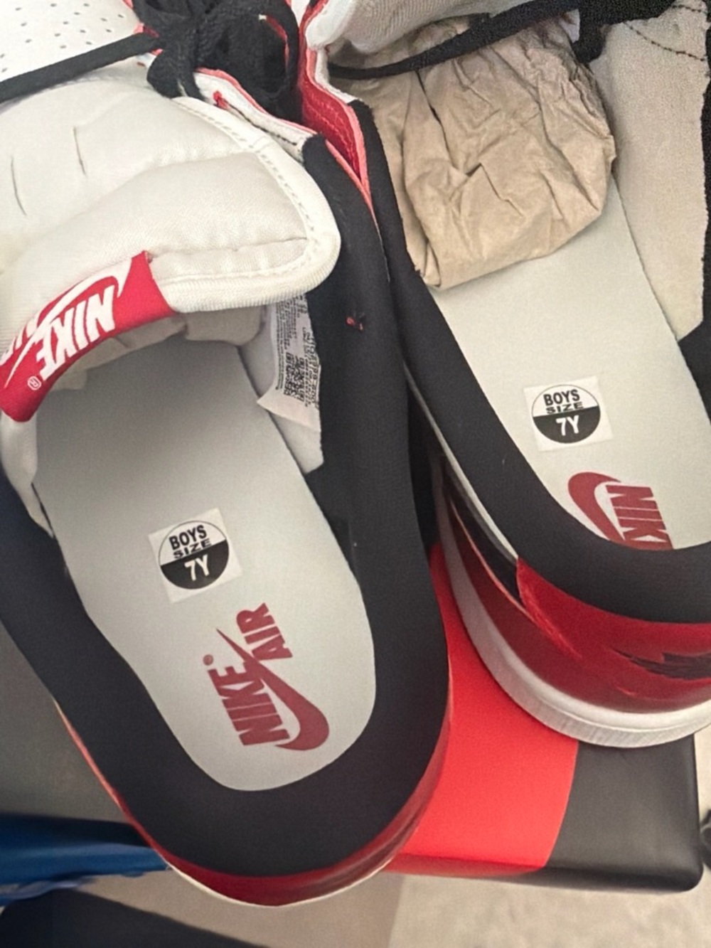 Nike Kids Air Sneakers in Red, Black and White